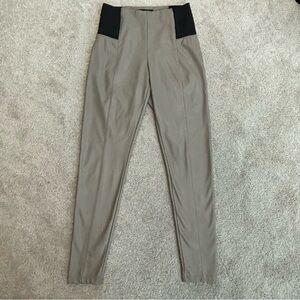 Dynamite taupe brown faux leather pleather vegan hi-rise legging pants Sz M